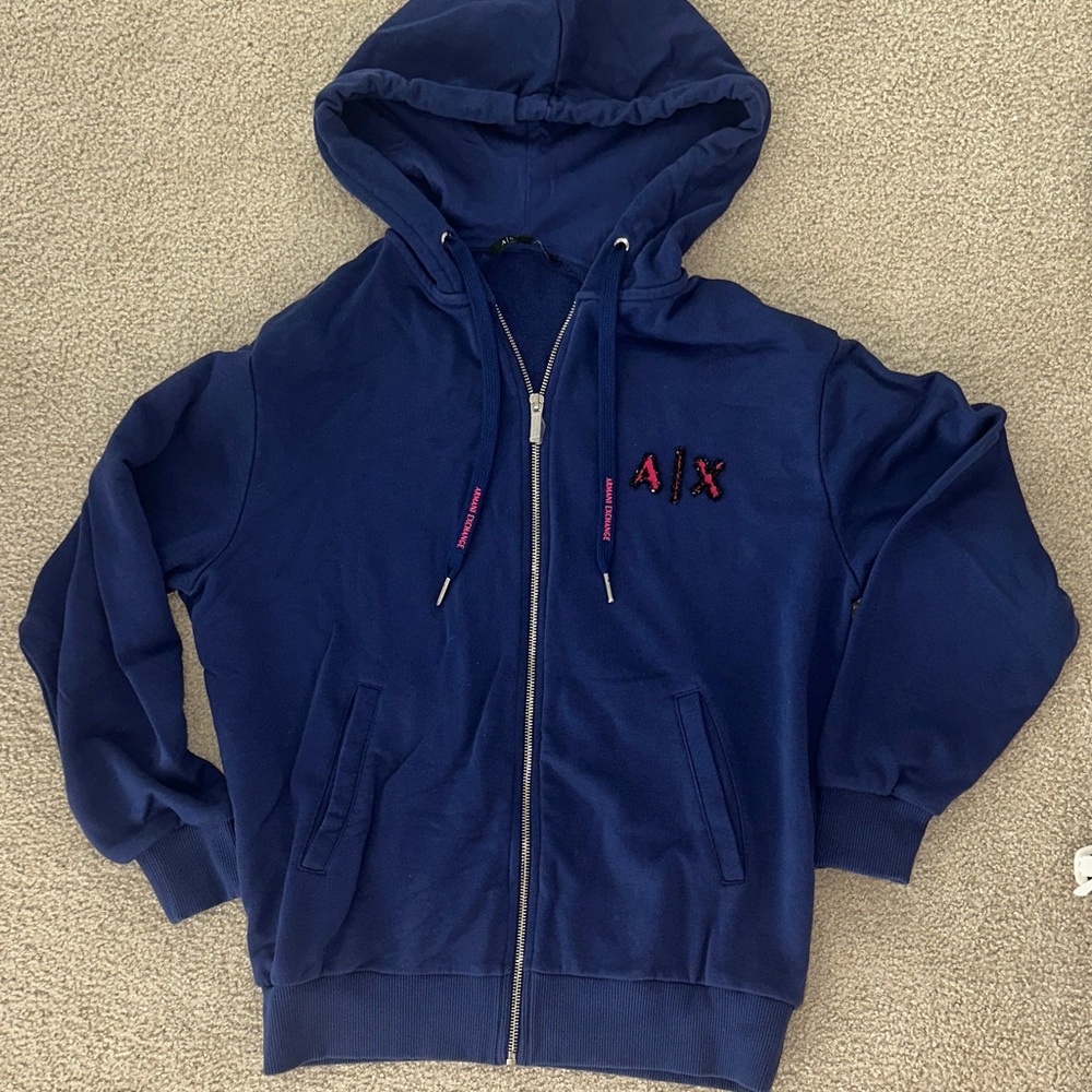 A/X  Navy Blue Hoodie Jacket with beading